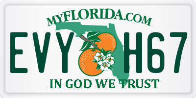FL license plate EVYH67