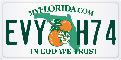 FL license plate EVYH74