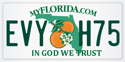 FL license plate EVYH75