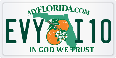 FL license plate EVYI10