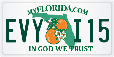 FL license plate EVYI15