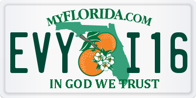 FL license plate EVYI16