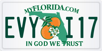 FL license plate EVYI17