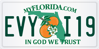 FL license plate EVYI19