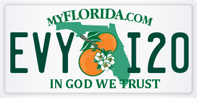 FL license plate EVYI20