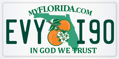 FL license plate EVYI90