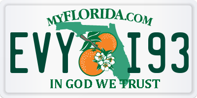 FL license plate EVYI93