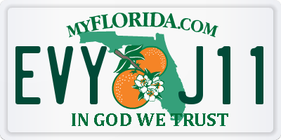 FL license plate EVYJ11