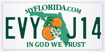 FL license plate EVYJ14