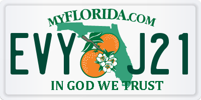 FL license plate EVYJ21
