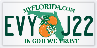 FL license plate EVYJ22