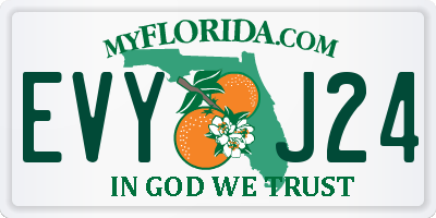 FL license plate EVYJ24