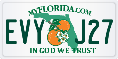 FL license plate EVYJ27