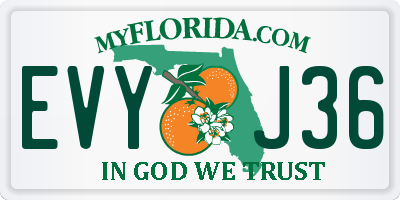 FL license plate EVYJ36