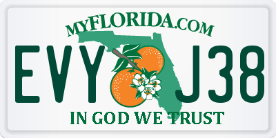 FL license plate EVYJ38