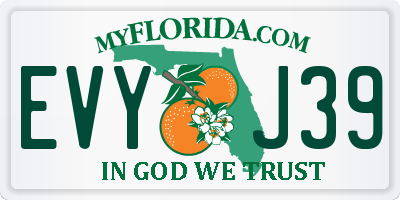 FL license plate EVYJ39