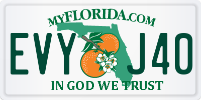 FL license plate EVYJ40