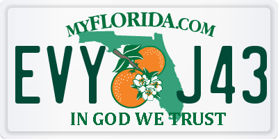 FL license plate EVYJ43