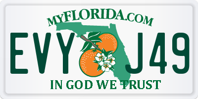 FL license plate EVYJ49
