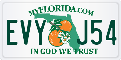 FL license plate EVYJ54