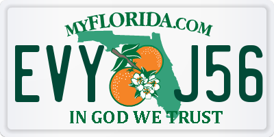 FL license plate EVYJ56