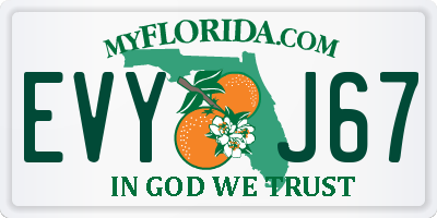 FL license plate EVYJ67