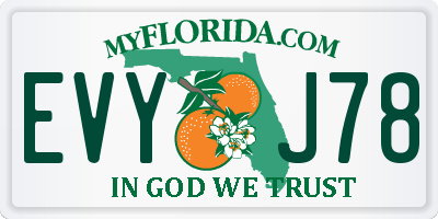 FL license plate EVYJ78