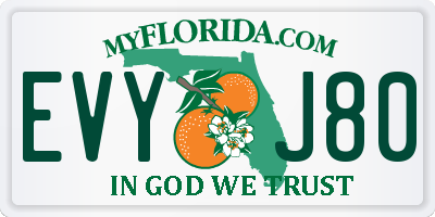 FL license plate EVYJ80