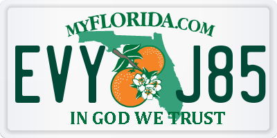 FL license plate EVYJ85