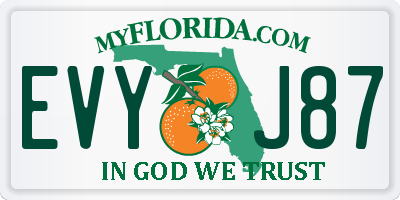 FL license plate EVYJ87