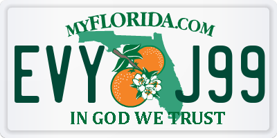 FL license plate EVYJ99