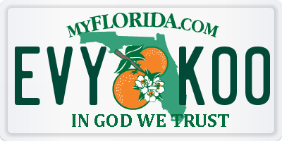 FL license plate EVYK00