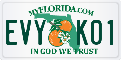 FL license plate EVYK01