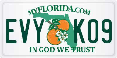 FL license plate EVYK09
