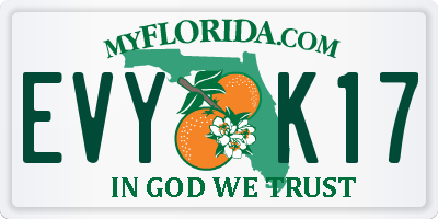 FL license plate EVYK17