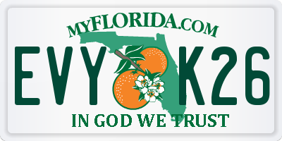 FL license plate EVYK26