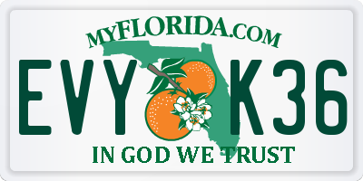 FL license plate EVYK36