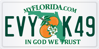 FL license plate EVYK49