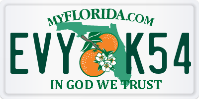 FL license plate EVYK54