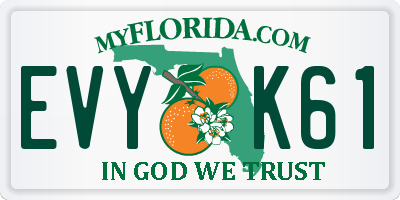 FL license plate EVYK61