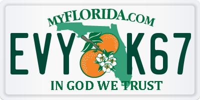 FL license plate EVYK67