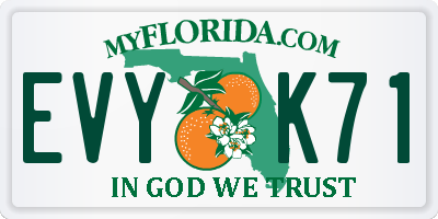 FL license plate EVYK71
