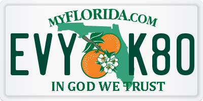 FL license plate EVYK80