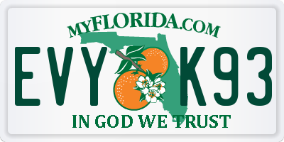 FL license plate EVYK93
