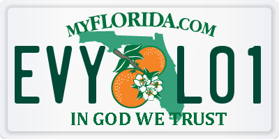 FL license plate EVYL01