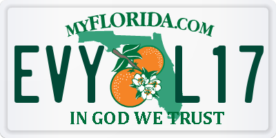 FL license plate EVYL17