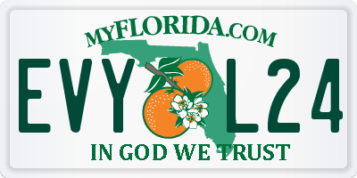 FL license plate EVYL24