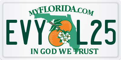 FL license plate EVYL25