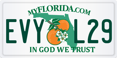 FL license plate EVYL29