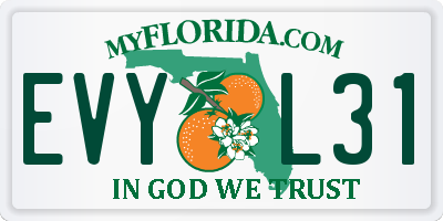 FL license plate EVYL31